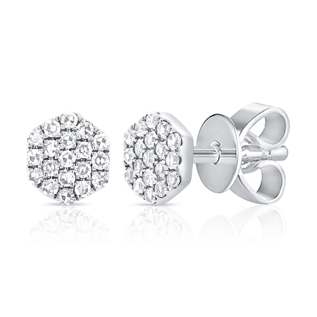 14k Gold & Diamond Cluster Earrings