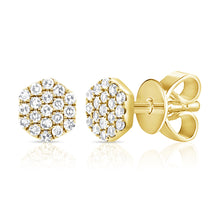 Load image into Gallery viewer, 14k Gold &amp; Diamond Cluster Earrings