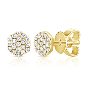 14k Gold & Diamond Cluster Earrings
