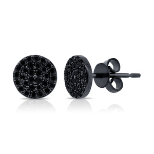 14k Gold & Diamond Disc Stud Earrings