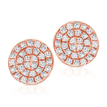 Load image into Gallery viewer, 14k Gold &amp; Diamond Disc Stud Earrings