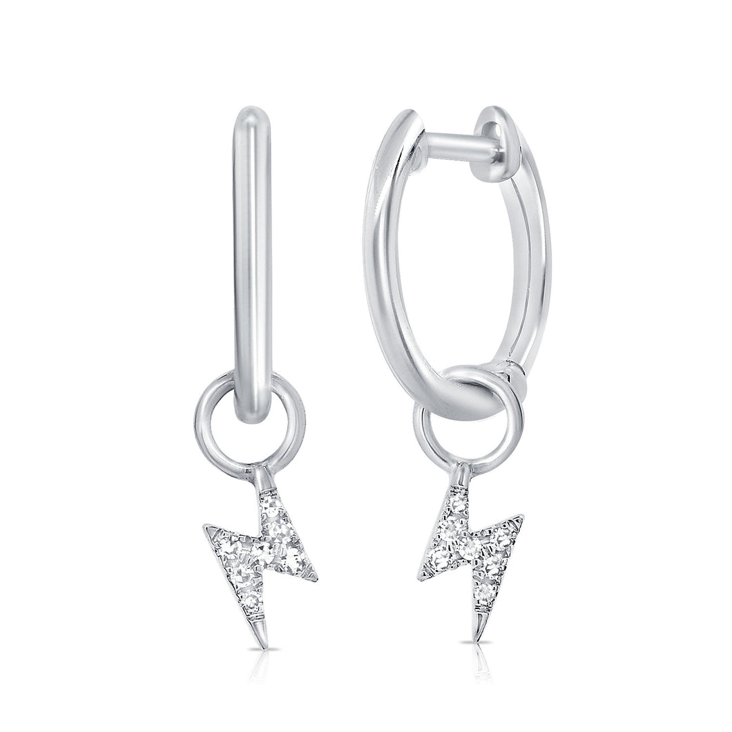 14k Gold & Diamond Lightning Bolt Earrings