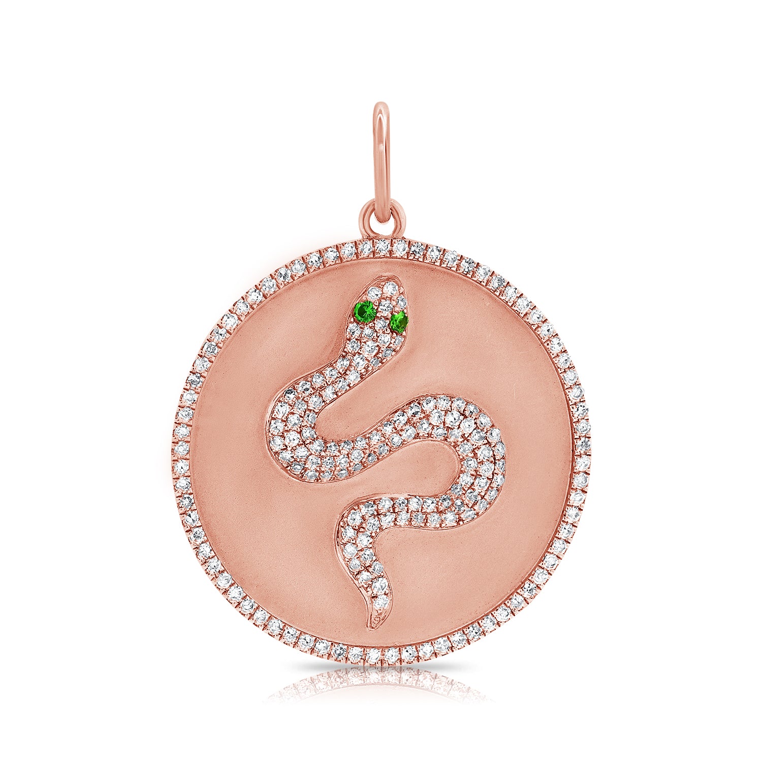 14k Gold & Diamond Snake Charm - 0.42ct