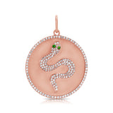 14k Gold & Diamond Snake Charm - 0.42ct