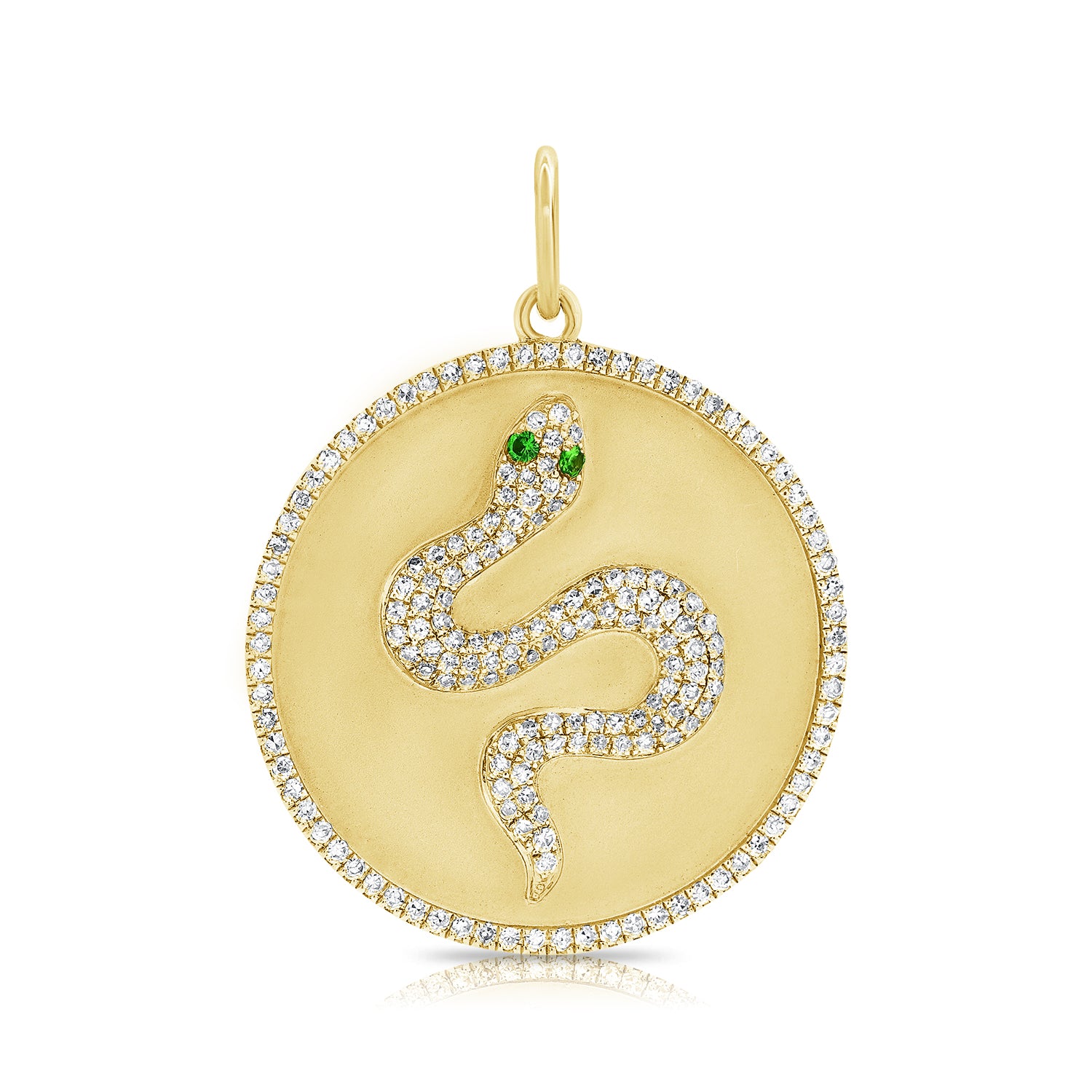 14k Gold & Diamond Snake Charm - 0.42ct