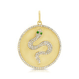 14k Gold & Diamond Snake Charm - 0.42ct