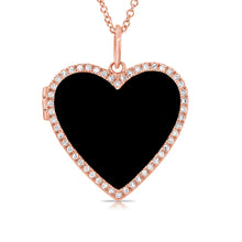 Load image into Gallery viewer, 14k Gold &amp; Diamond Heart Necklace Locket