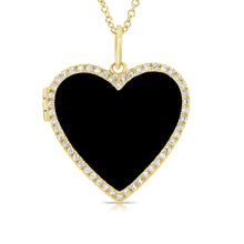 Load image into Gallery viewer, 14k Gold &amp; Diamond Heart Necklace Locket