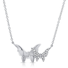 Load image into Gallery viewer, 14k Gold &amp; Diamond Butterfly Necklace