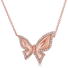 Load image into Gallery viewer, 14k Gold &amp; Diamond Butterfly Necklace