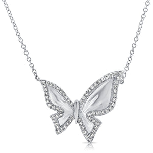 14k Gold & Diamond Butterfly Necklace