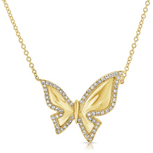 Load image into Gallery viewer, 14k Gold &amp; Diamond Butterfly Necklace