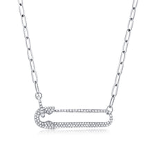 Load image into Gallery viewer, 14k Gold &amp; Diamond Safety Pin Necklace