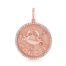 Load image into Gallery viewer, 14k Gold &amp; Diamond Zodiac Charm - Cancer