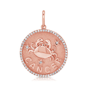 14k Gold & Diamond Zodiac Charm - Cancer