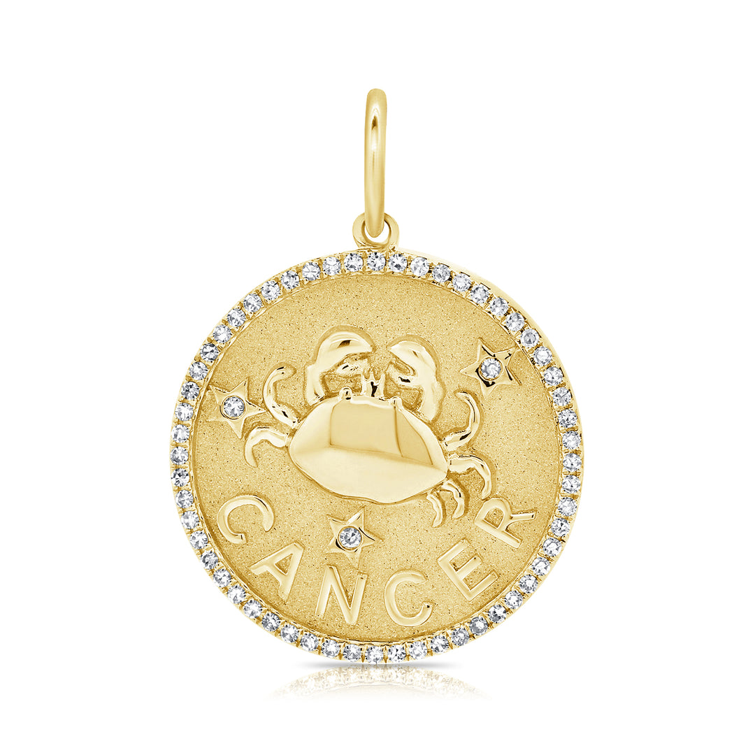 14k Gold & Diamond Zodiac Charm - Cancer