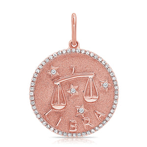 14k Gold & Diamond Zodiac Charm -Libra