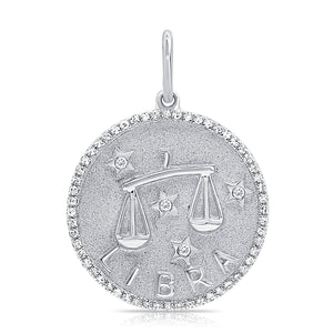 14k Gold & Diamond Zodiac Charm -Libra