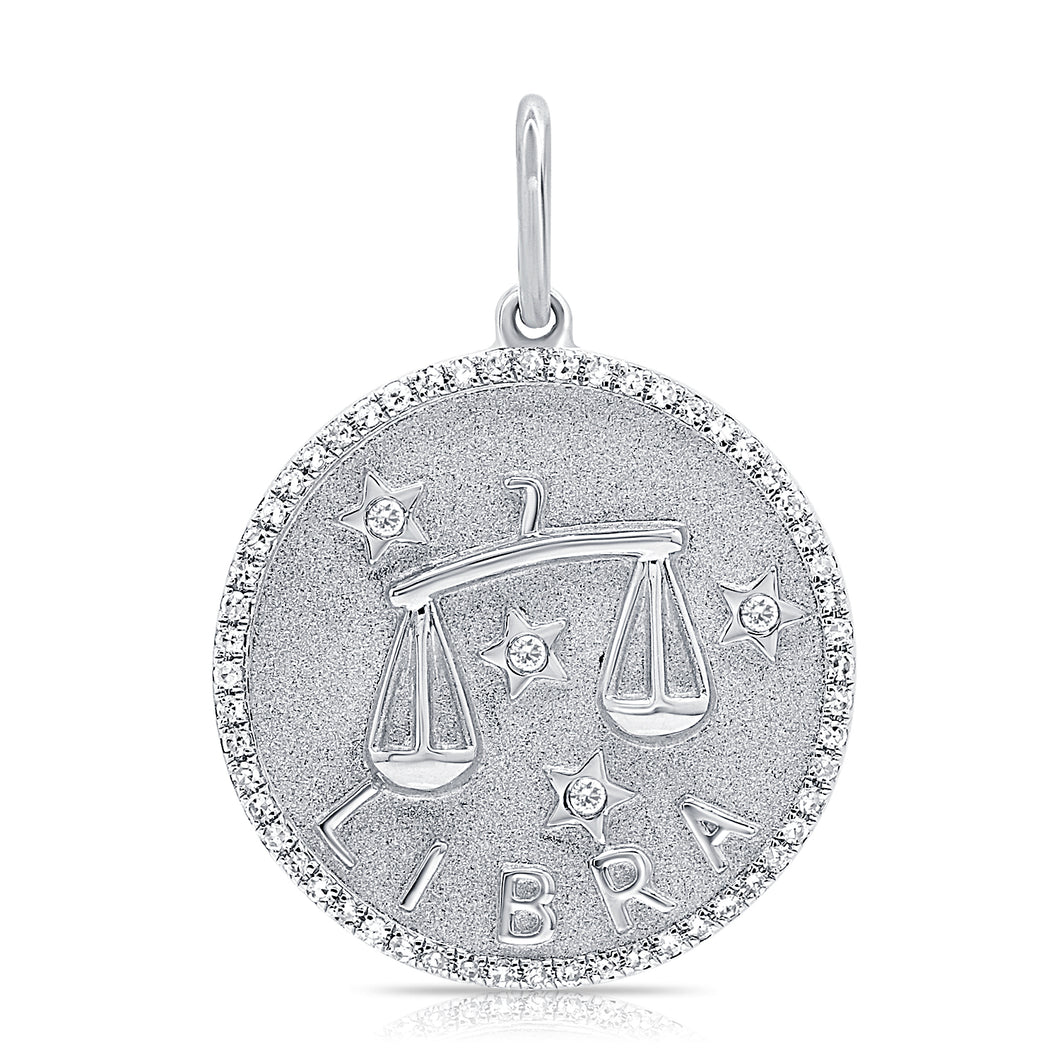 14k Gold & Diamond Zodiac Charm -Libra