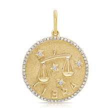 Load image into Gallery viewer, 14k Gold &amp; Diamond Zodiac Charm -Libra