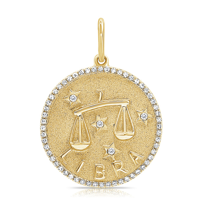 14k Gold & Diamond Zodiac Charm -Libra