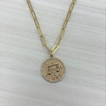 Load image into Gallery viewer, 14k Gold &amp; Diamond Zodiac Charm -Libra