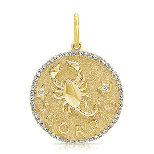 14k Gold & Diamond Zodiac Charm - Scorpio
