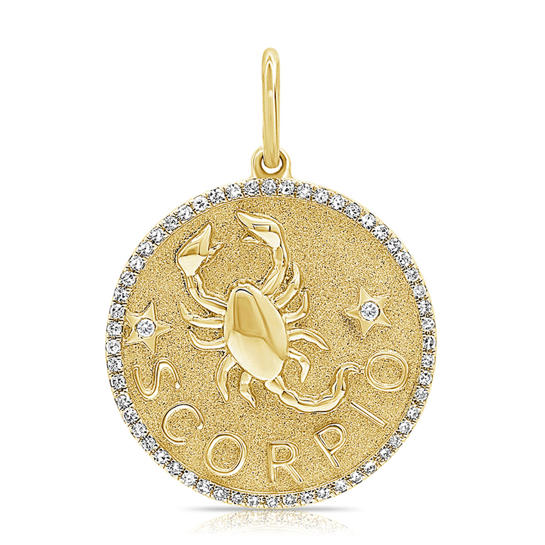 14k Gold & Diamond Zodiac Charm - Scorpio