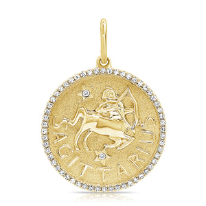 14k Gold & Diamond Zodiac Charm - Sagittarius