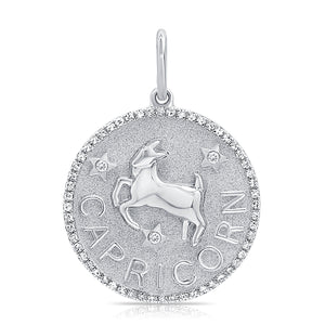 14k Gold & Diamond Zodiac Charm - Capricorn