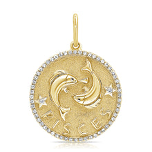 Load image into Gallery viewer, 14k Gold &amp; Diamond Zodiac Charm - Pisces