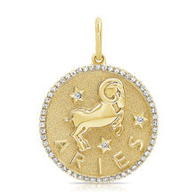 Load image into Gallery viewer, 14k Gold &amp; Diamond Zodiac Charm - Aries