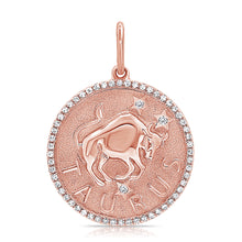 Load image into Gallery viewer, 14k Gold &amp; Diamond Zodiac Charm - Taurus