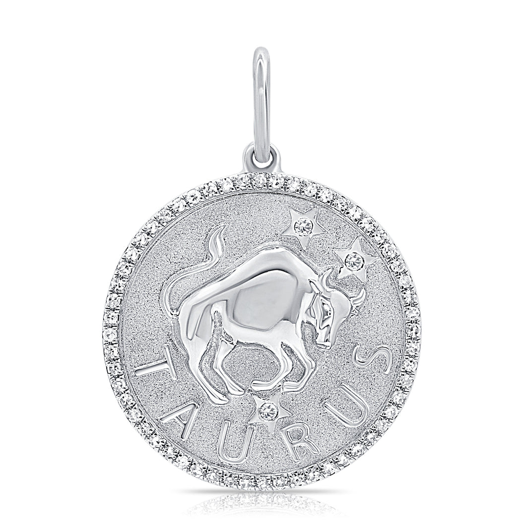 14k Gold & Diamond Zodiac Charm - Taurus