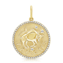 Load image into Gallery viewer, 14k Gold &amp; Diamond Zodiac Charm - Taurus