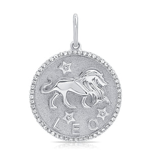 14k Gold & Diamond Zodiac Charm - Leo