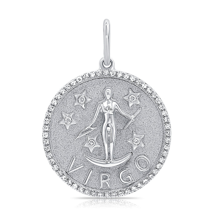 14k Gold & Diamond Zodiac Charm - Virgo