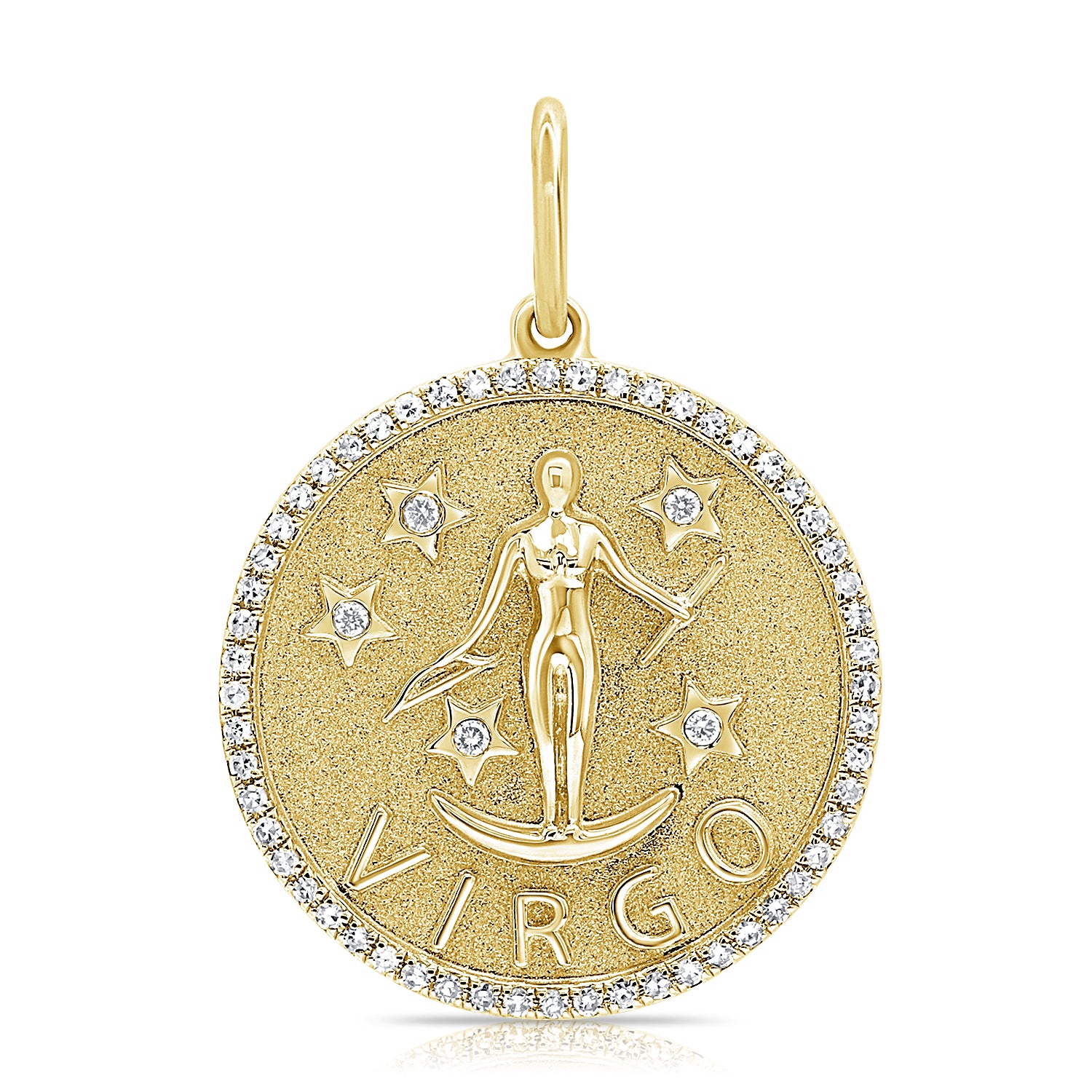 Design & Zodiac Charm Diamond Virgo Gold Sabrina 14k – -