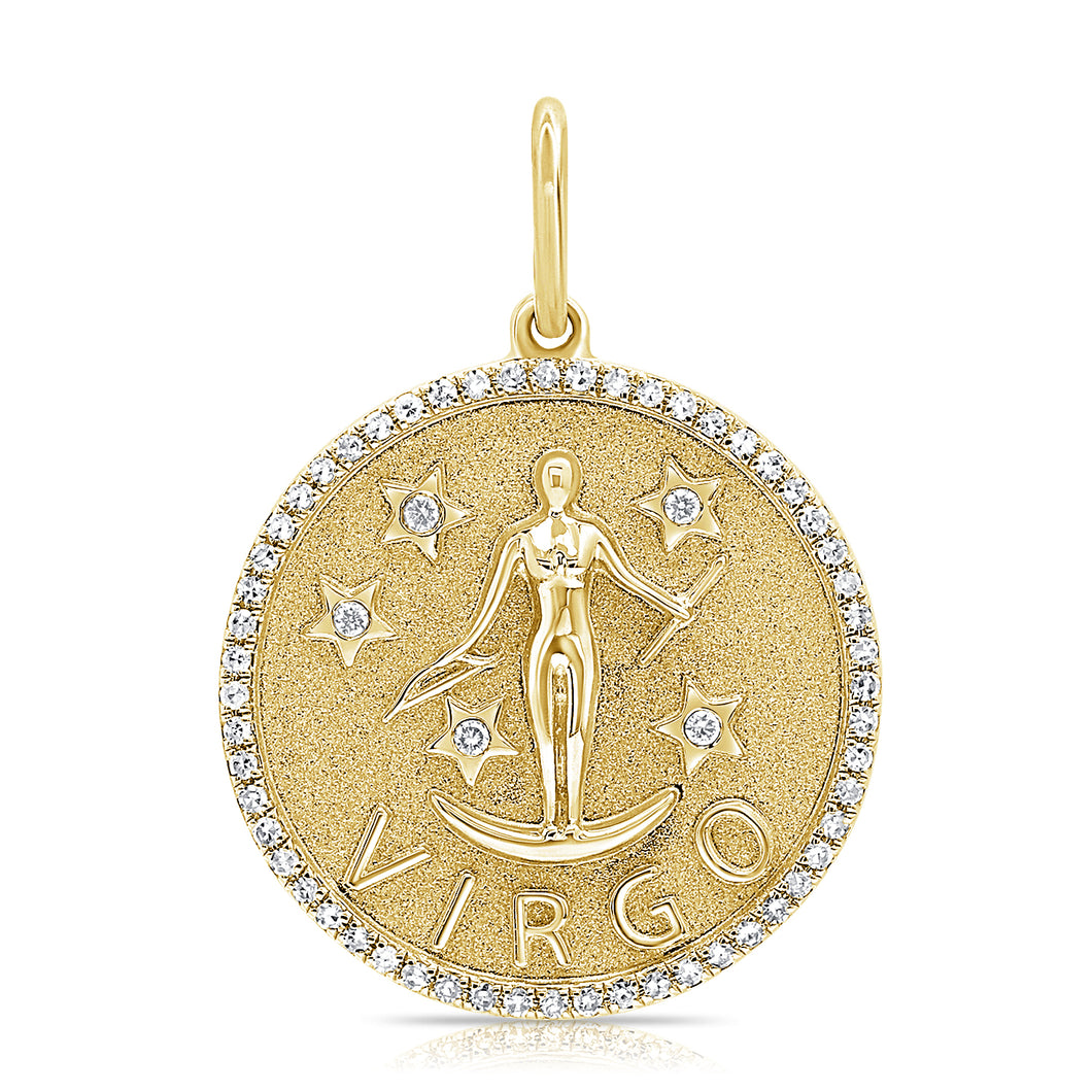 14k Gold & Diamond Zodiac Charm - Virgo