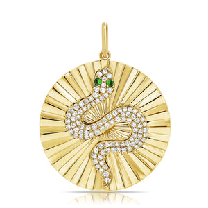14k Gold & Diamond Snake Charm