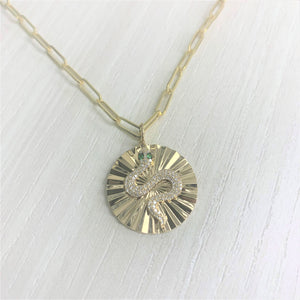14k Gold & Diamond Snake Charm
