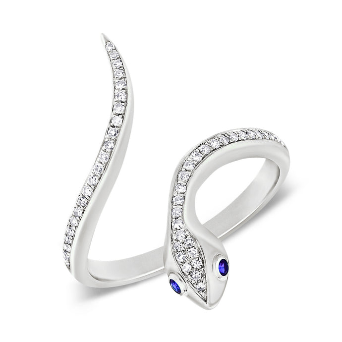14k Gold & Diamond Snake Ring