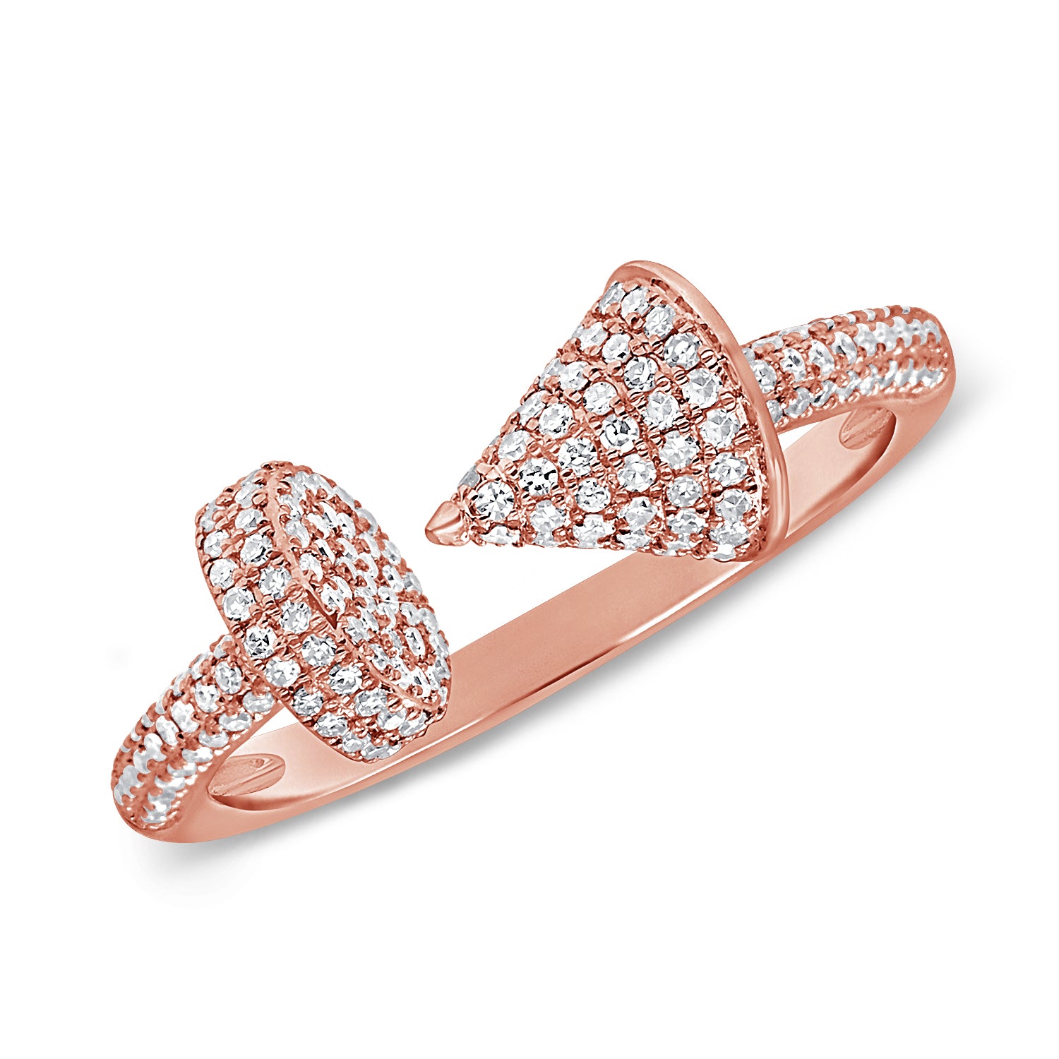 14K Gold & Diamond Nail Ring - 0.53ct