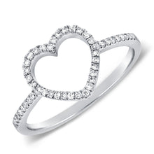 Load image into Gallery viewer, 14k Gold &amp; Diamond Open Heart Ring