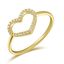 Load image into Gallery viewer, 14k Gold &amp; Diamond Open Heart Ring