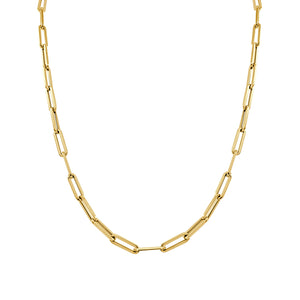 14K Italian Gold Paperclip Chain Necklace