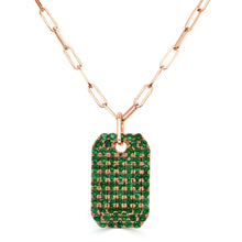 Load image into Gallery viewer, 14k Gold &amp; Green Emerald Dog Tag Necklace