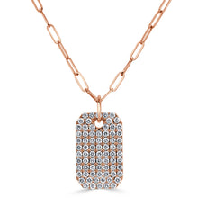 Load image into Gallery viewer, 14k Gold &amp; Diamond Pave Dog Tag Necklace