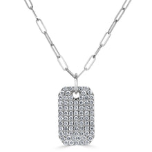 Load image into Gallery viewer, 14k Gold &amp; Diamond Pave Dog Tag Necklace