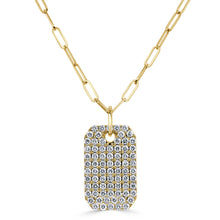 Load image into Gallery viewer, 14k Gold &amp; Diamond Pave Dog Tag Necklace